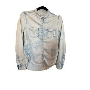 Hollister tie-dyed denim button down top Sz.S